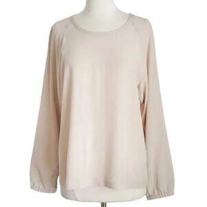 NWT Max Mara Silk Blush Pink Semi-Sheer Long-Sleeve Top